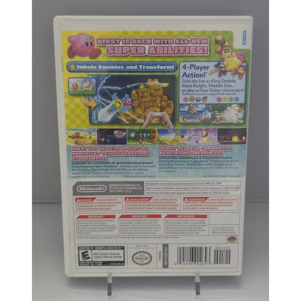 Kirby's Return to Dream Land - Nintendo Wii - Case & Inserts (No Manual) Tested